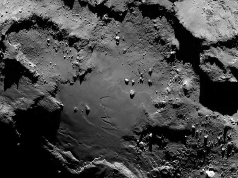 Detail from image of Comet 67P/Churyumov-Gerasimenko from Rosetta