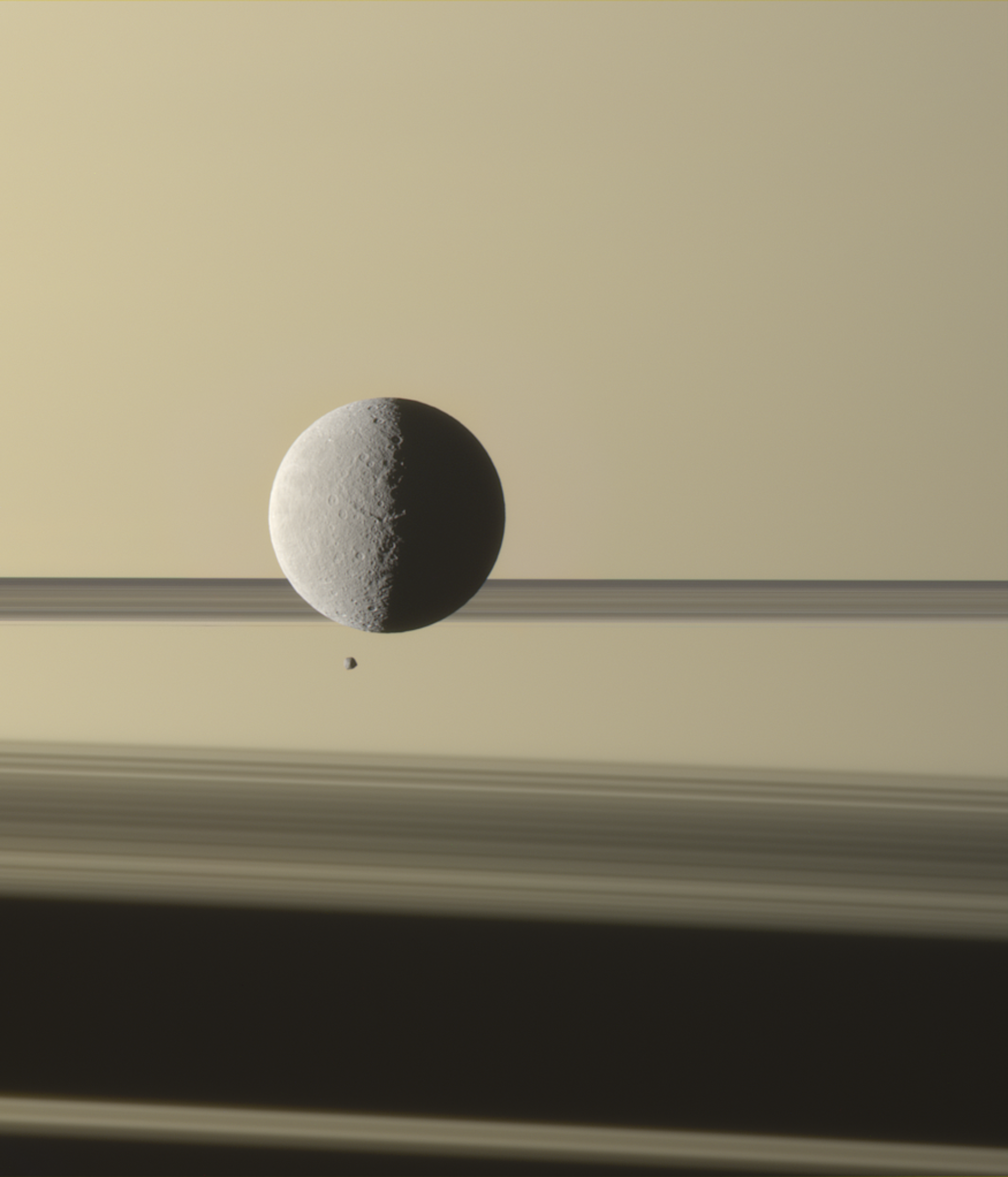 Saturn's moon Rhea, Epimetheus transiting