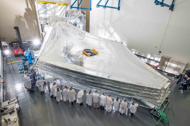 James Webb Space Telescope’s Giant Sunshield Test Unit Unfurled