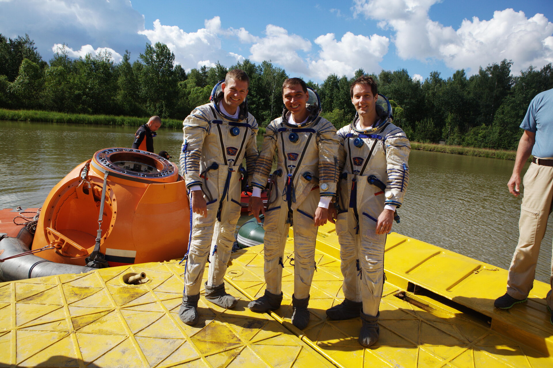 Andreas, Sergei and Thomas during survival training