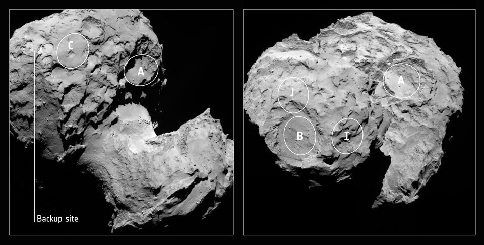 El entorno del lugar de aterrizaje de Philae 