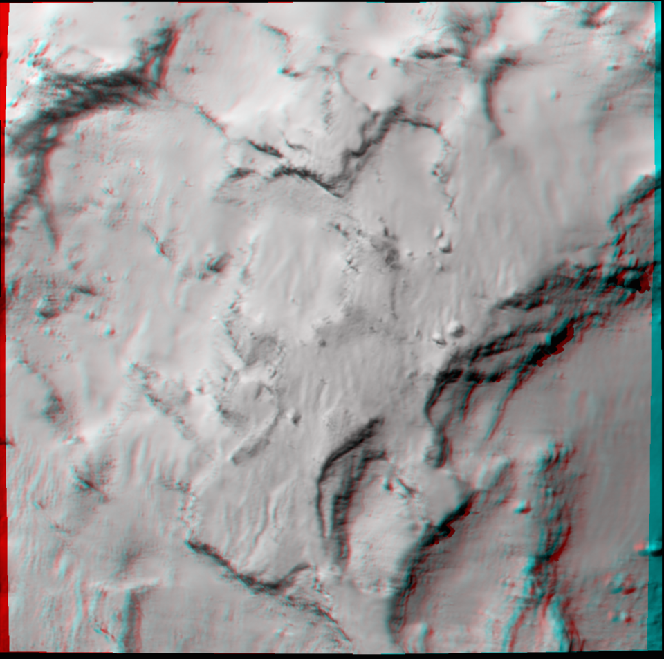 3D-weergave van Philae's landingsplaats