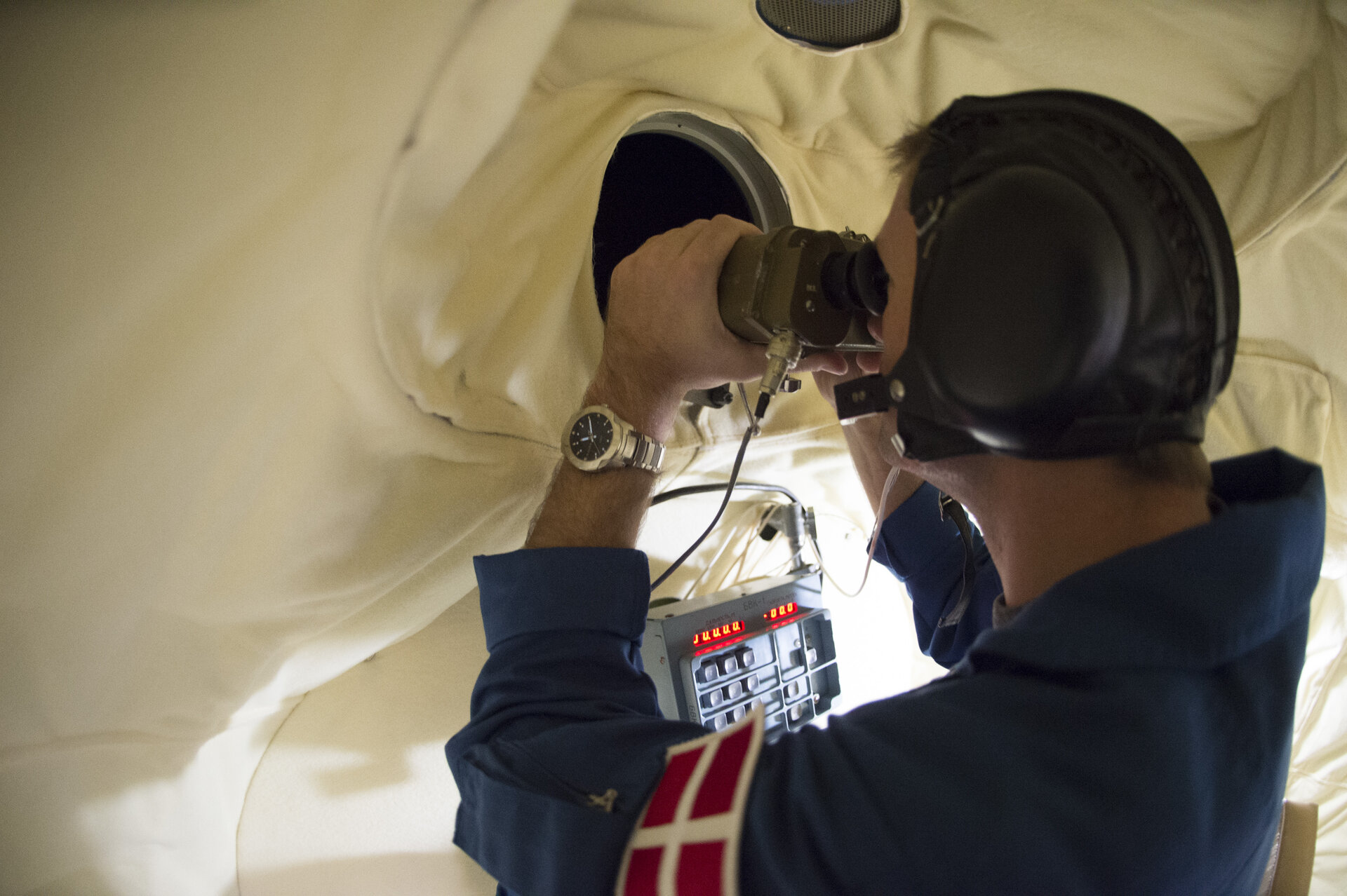 Andreas during training in the “Don-Soyuz” simulator 