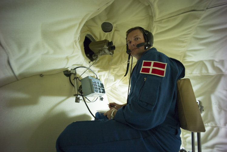 Andreas during training in the “Don-Soyuz” simulator 