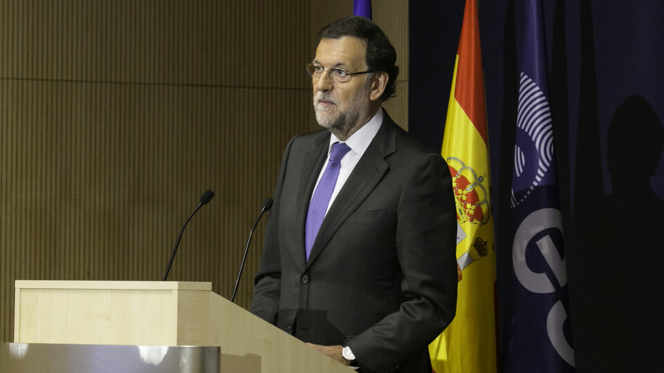 D. Mariano Rajoy, durante su intervención en ESAC
