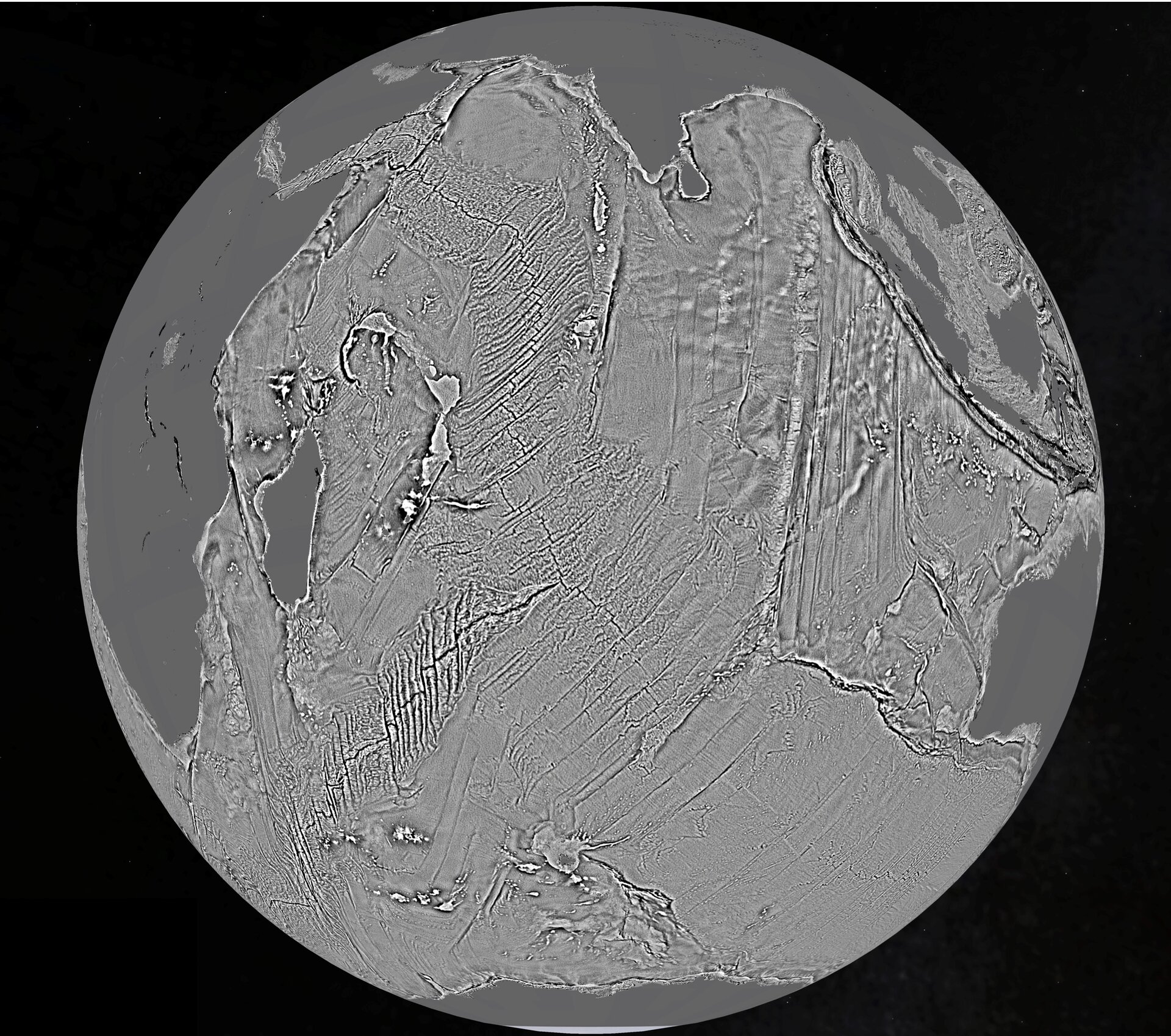 Indian Ocean bed imprinted in gravity