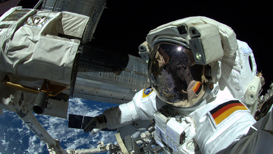 Alexander during his spacewalk