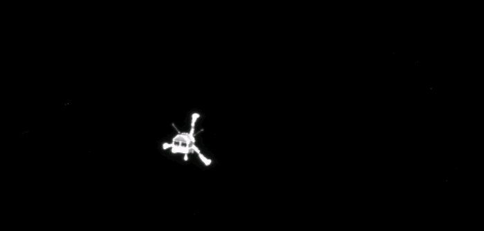 Rosetta captura imagem de Philae, aquando da largada deste.