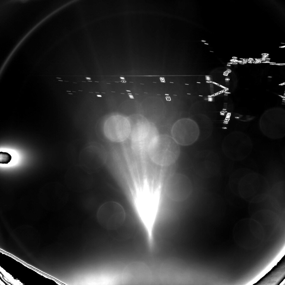 Snímek sondy Rosetta, který pořídil modul Philae bezprostředně po odpojení