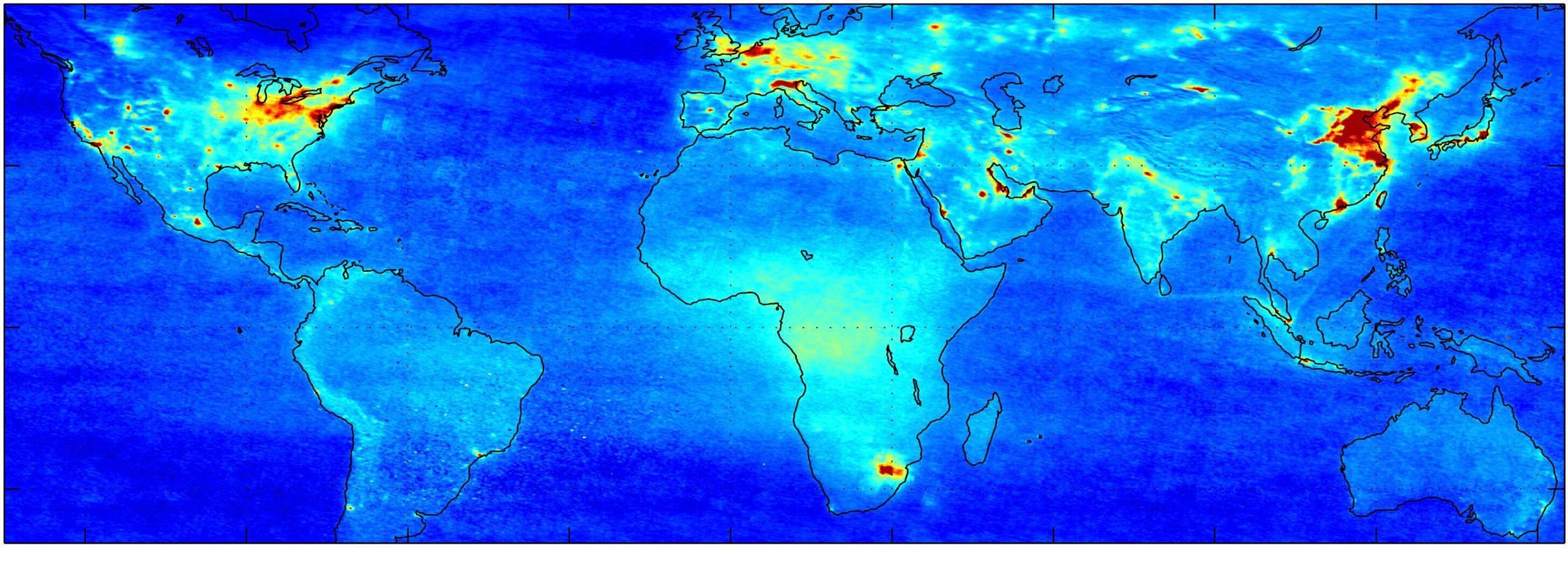 Global air pollution map produced by Envisat's SCIAMACHY