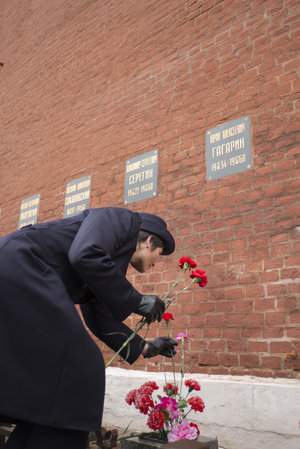 Samantha Cristoforetti at the Kremlin Wall