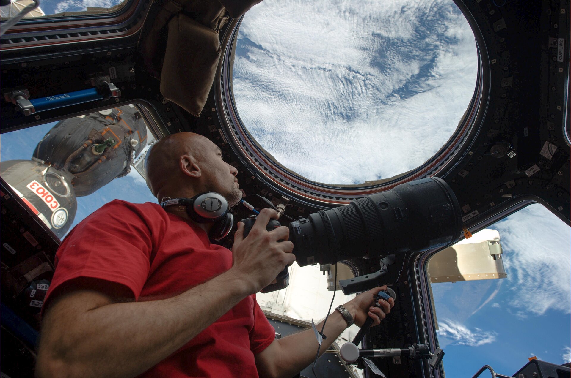 ESA astronaut Luca Parmitano in Cupola.