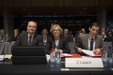 Jean-Yves Le Gall and Geneviève Fioraso at the ESA Council at Ministerial Level