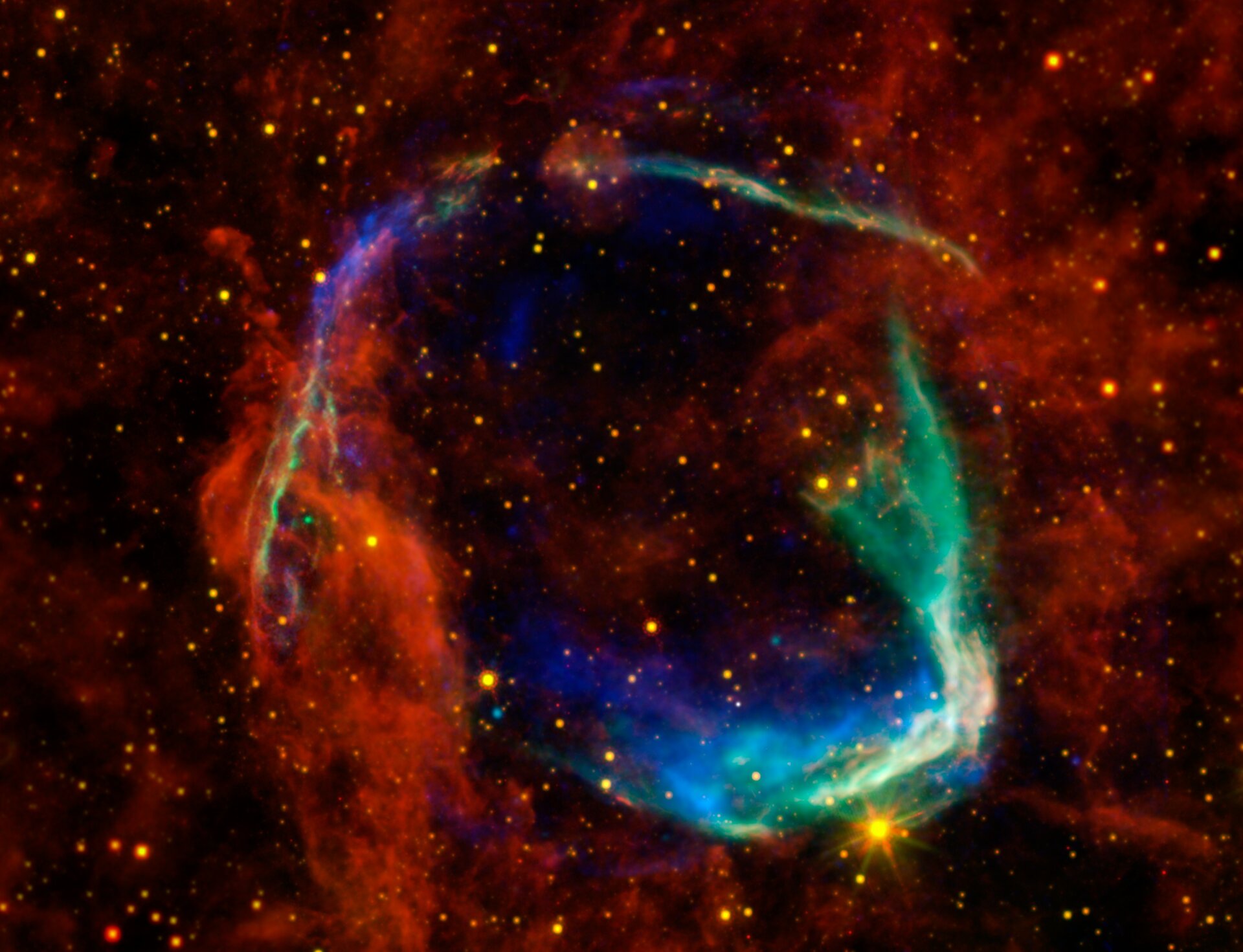 Multicoloured view of supernova remnant 