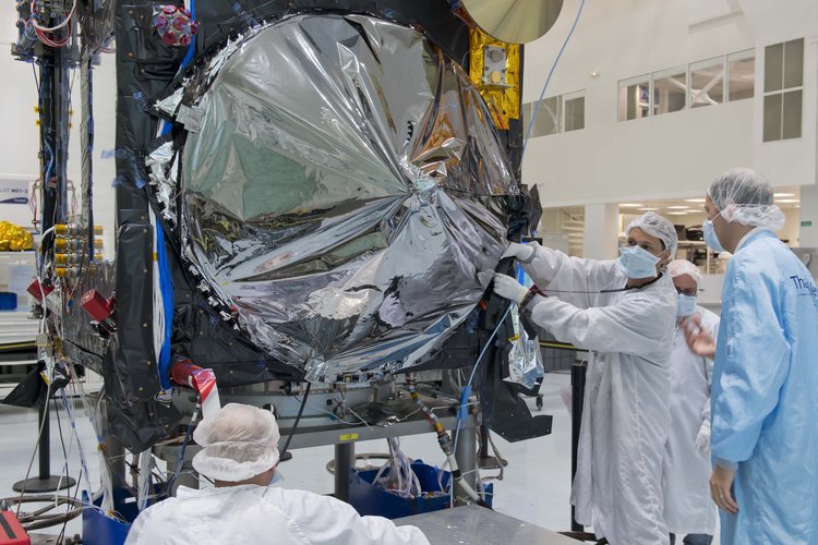 Sentinel-3A antenna covered