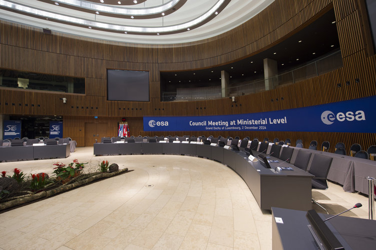 View of the conference room before the ESA Council at Ministerial Level