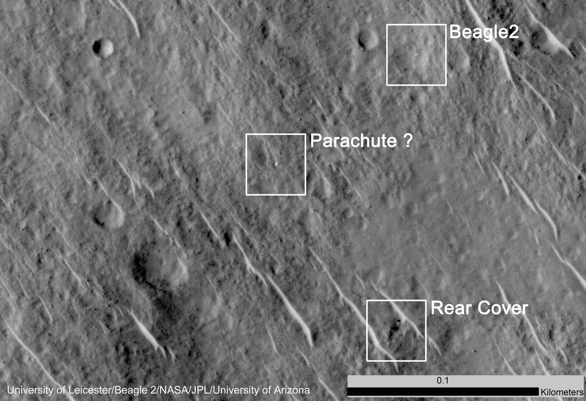 Beagle-2 and components on Mars