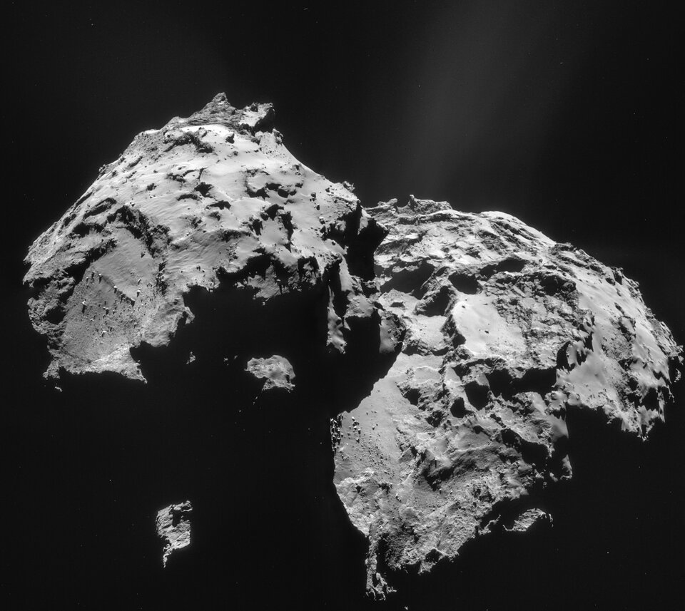 NAVCAM-Aufnahme des Kometen vom 12. Januar 2015 