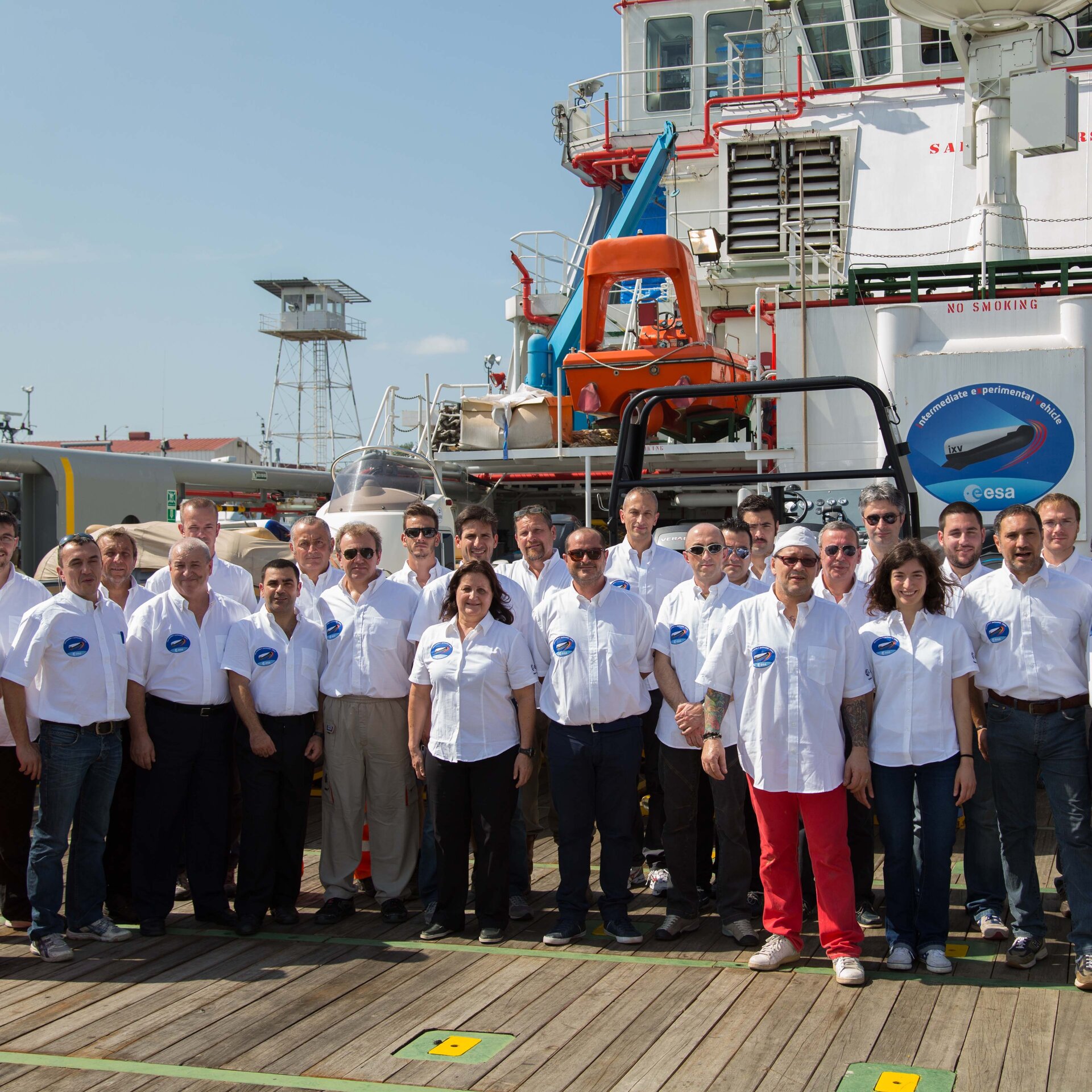 IXV mission engineers on board Nos Aries Panama