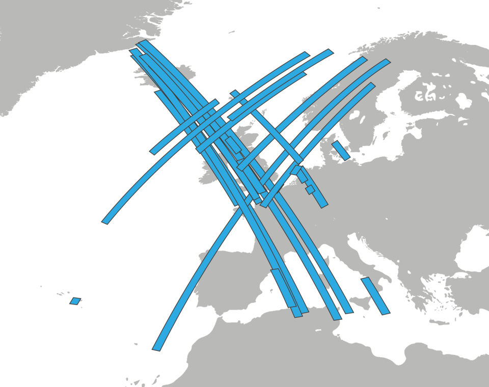 ESA’s Seasat data holdings coverage