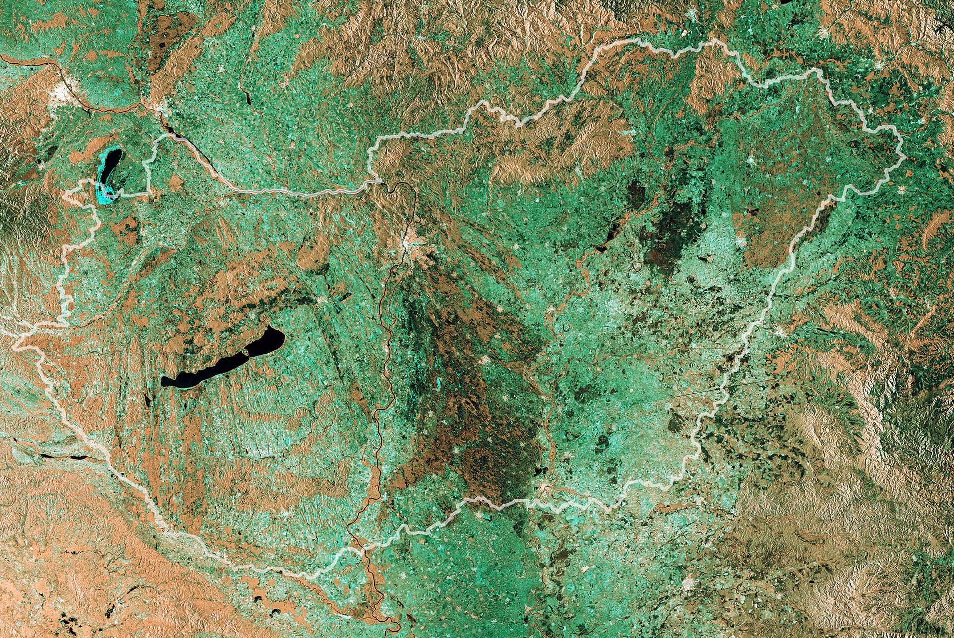 L'Ungheria nell'immagine da satellite Sentinel-1A