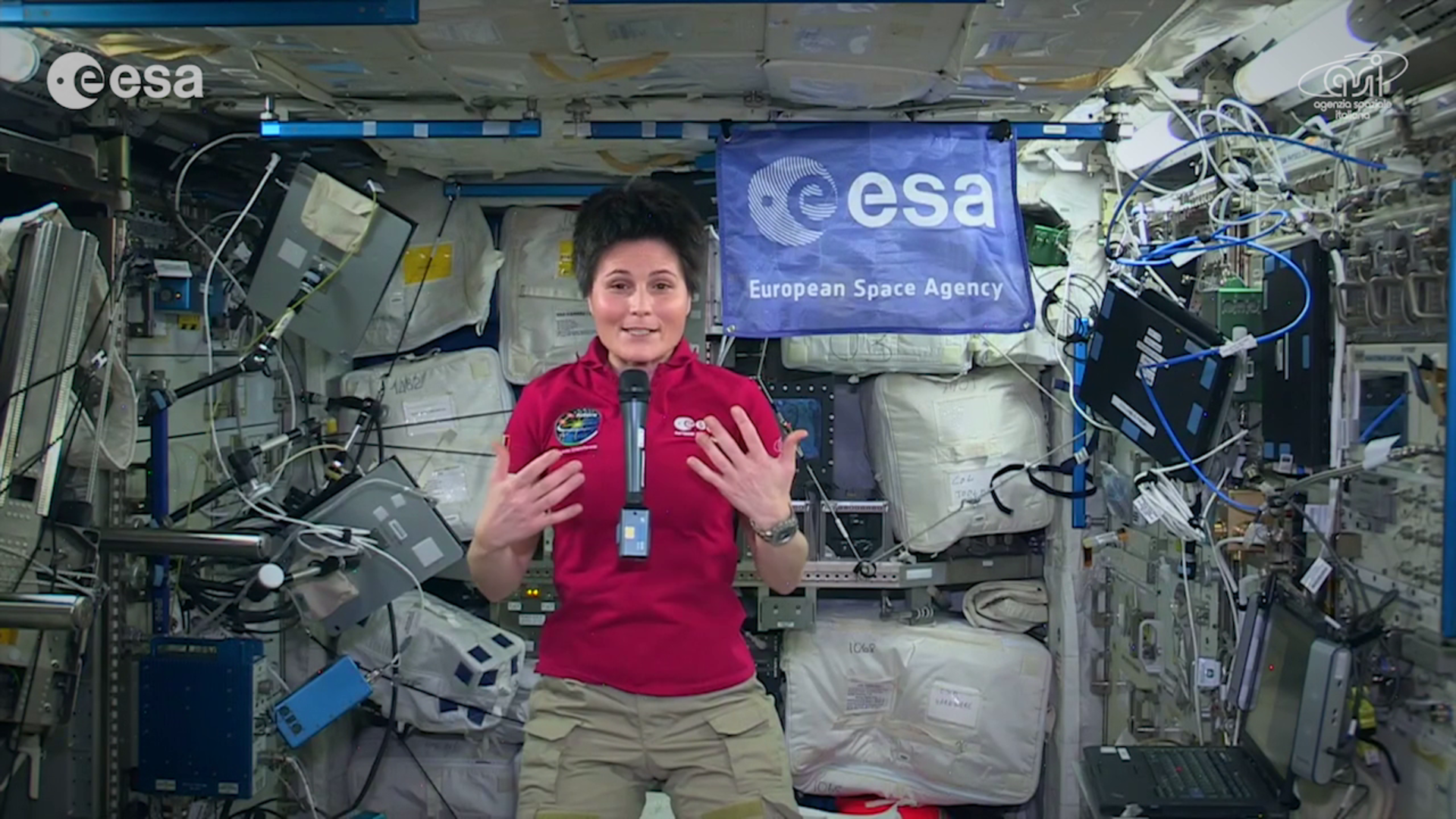 Durante el mensaje de Samantha Cristoforetti, astronauta de la ESA, desde la ISS