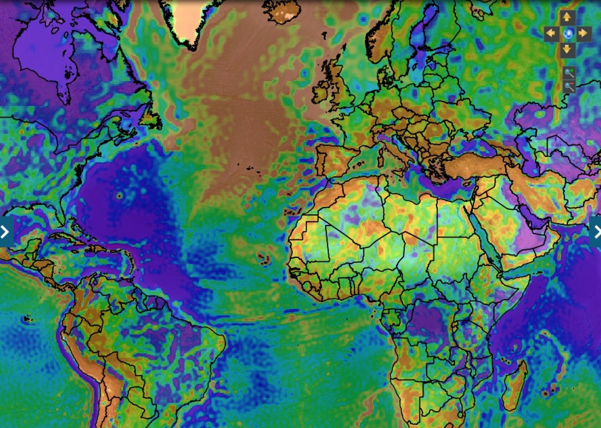 Free air gravity anomaly