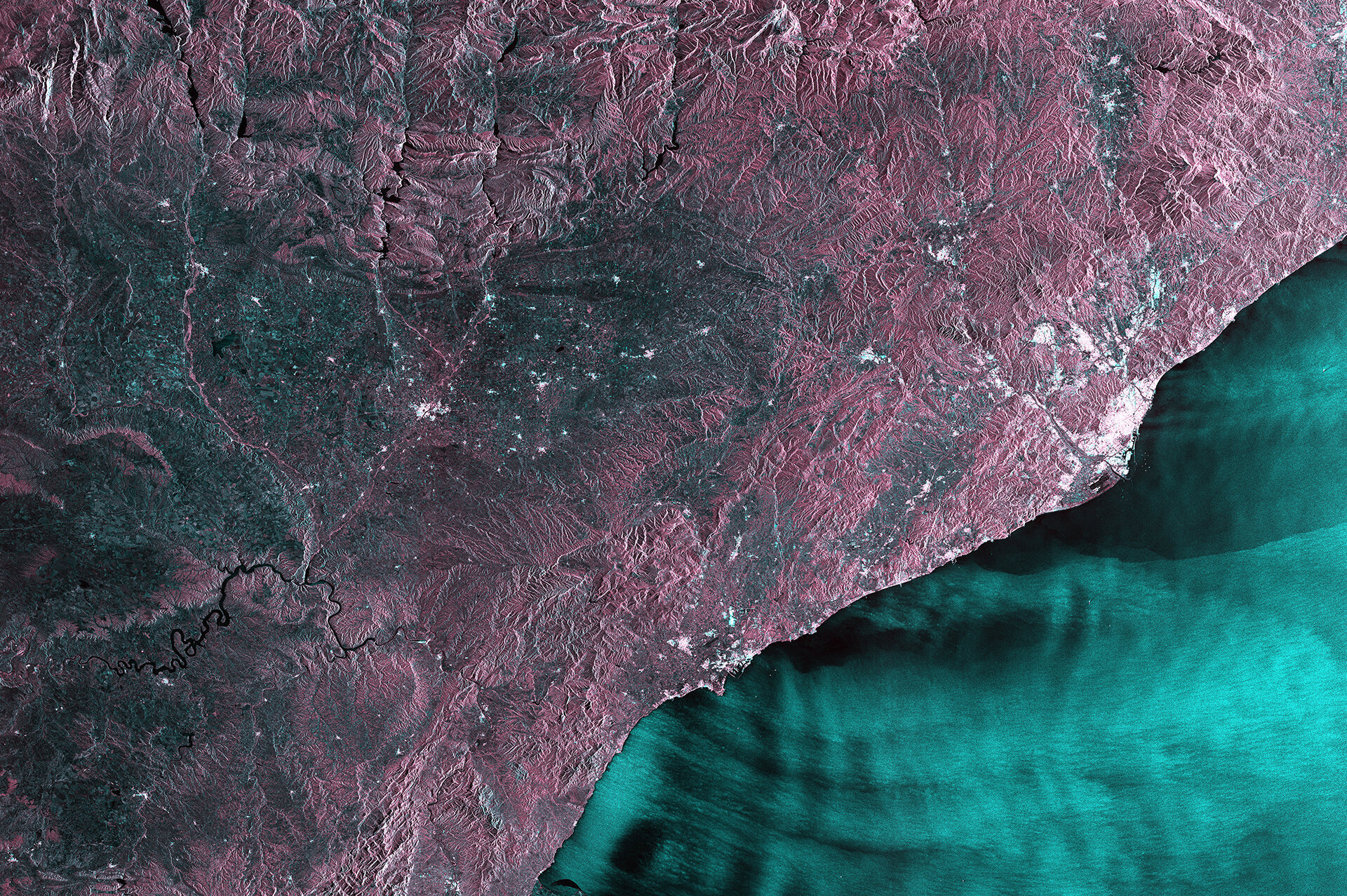 La costa catalana in un'immagine da satellite