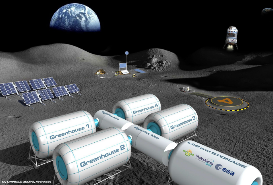 Concept 2 of a lunar greenhouse module with inflatable elements