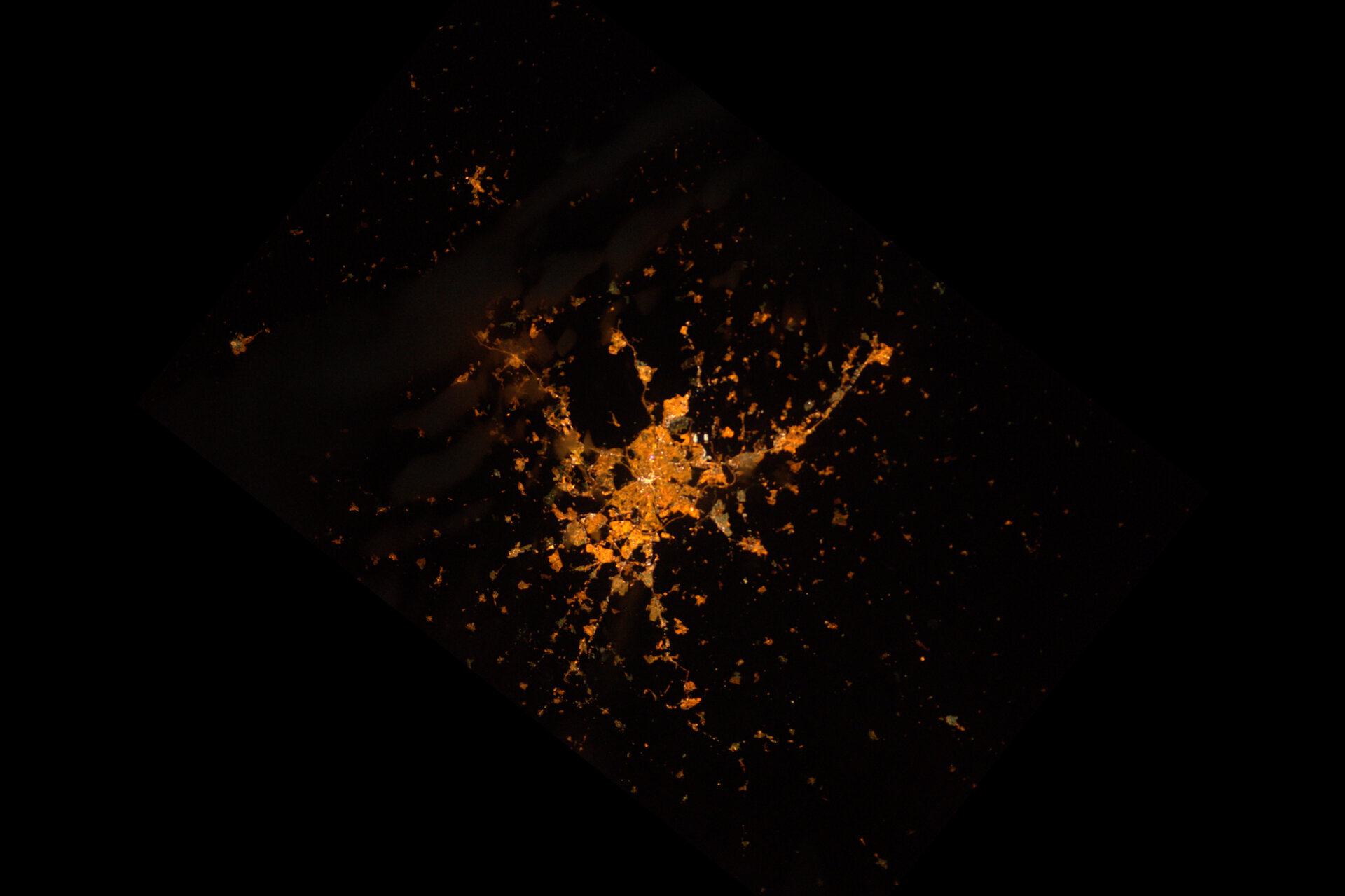 Madrid, vista de noche, desde la ISS