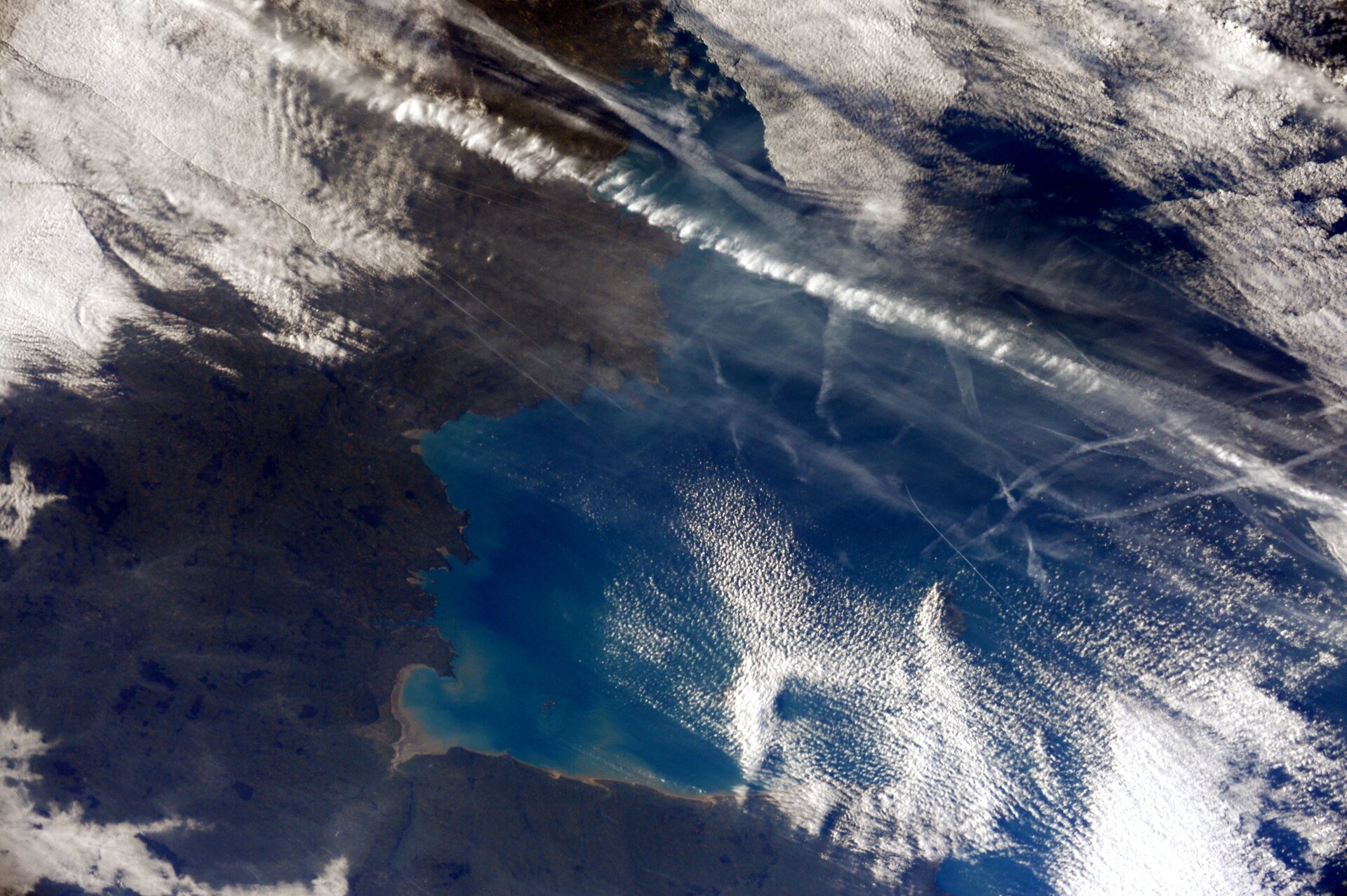 Golfe de Saint-Malo, France, vu depuis la Station spatiale internationale