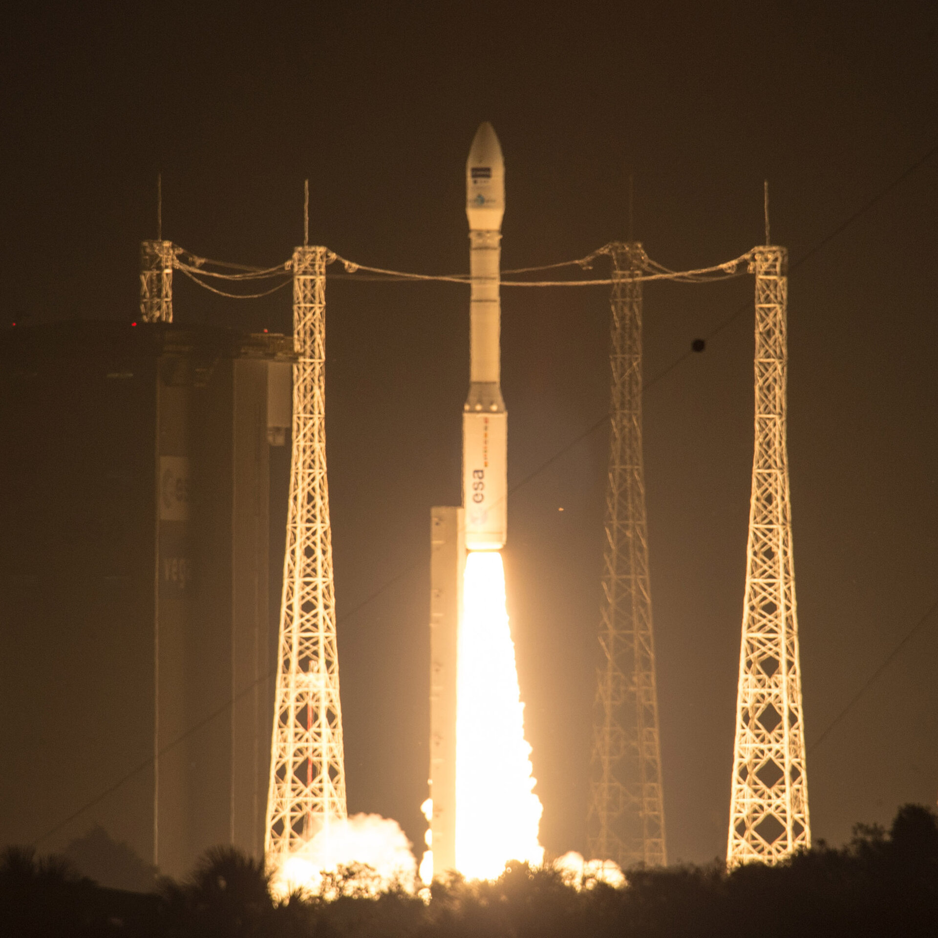 Liftoff of Vega VV05 carrying Sentinel-2A