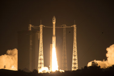 Liftoff of Vega VV05 carrying Sentinel-2A