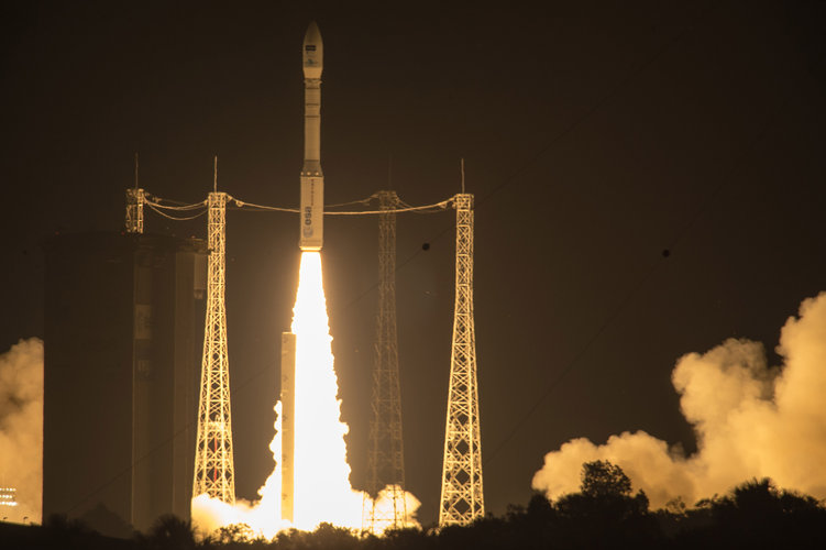 Liftoff of Vega VV05 carrying Sentinel-2A