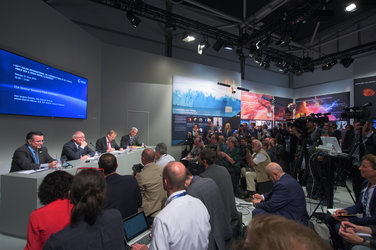 Press conference at the ESA pavilion