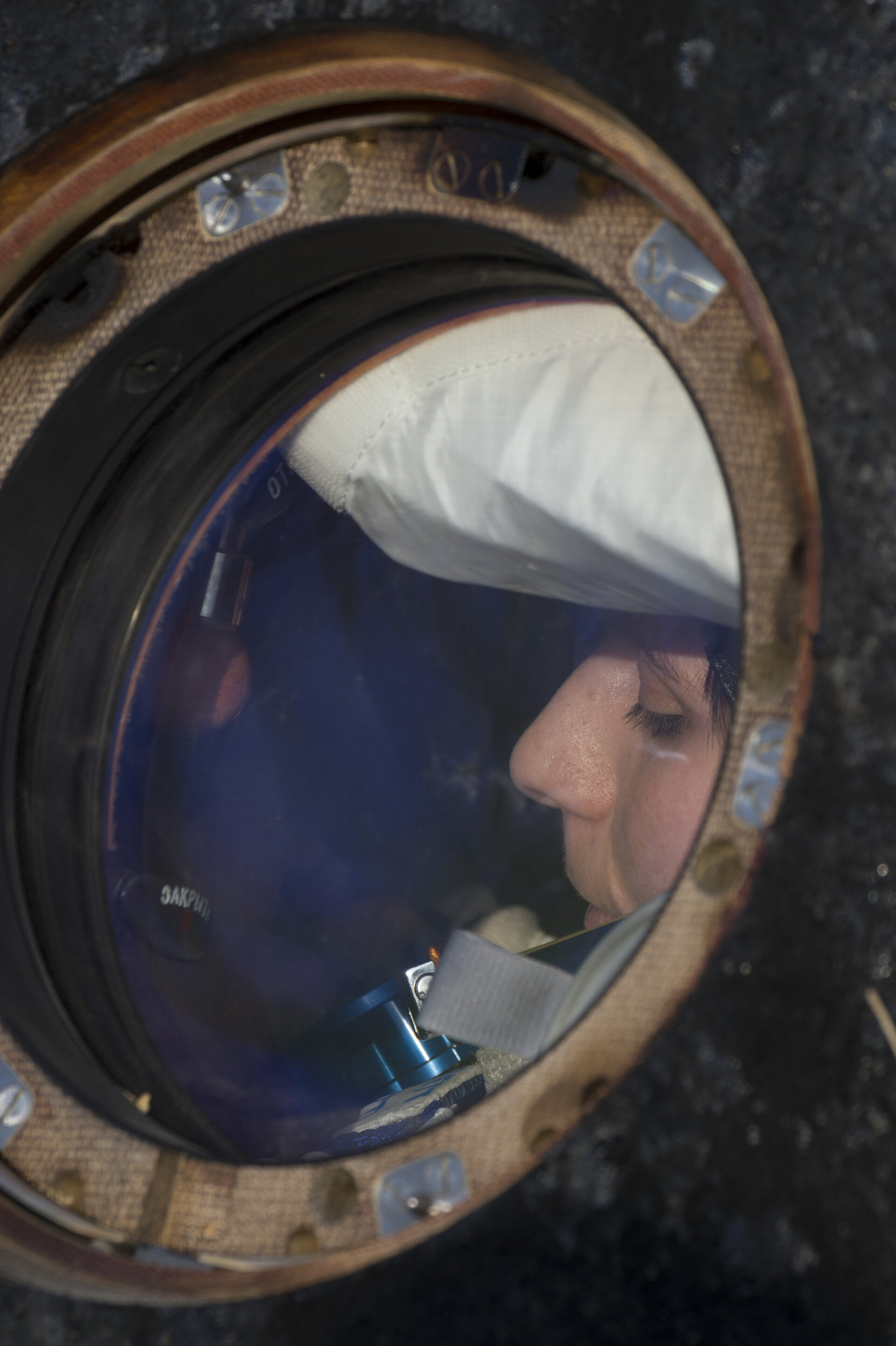 Samantha Cristoforetti in the Soyuz TMA-15M spacecraft