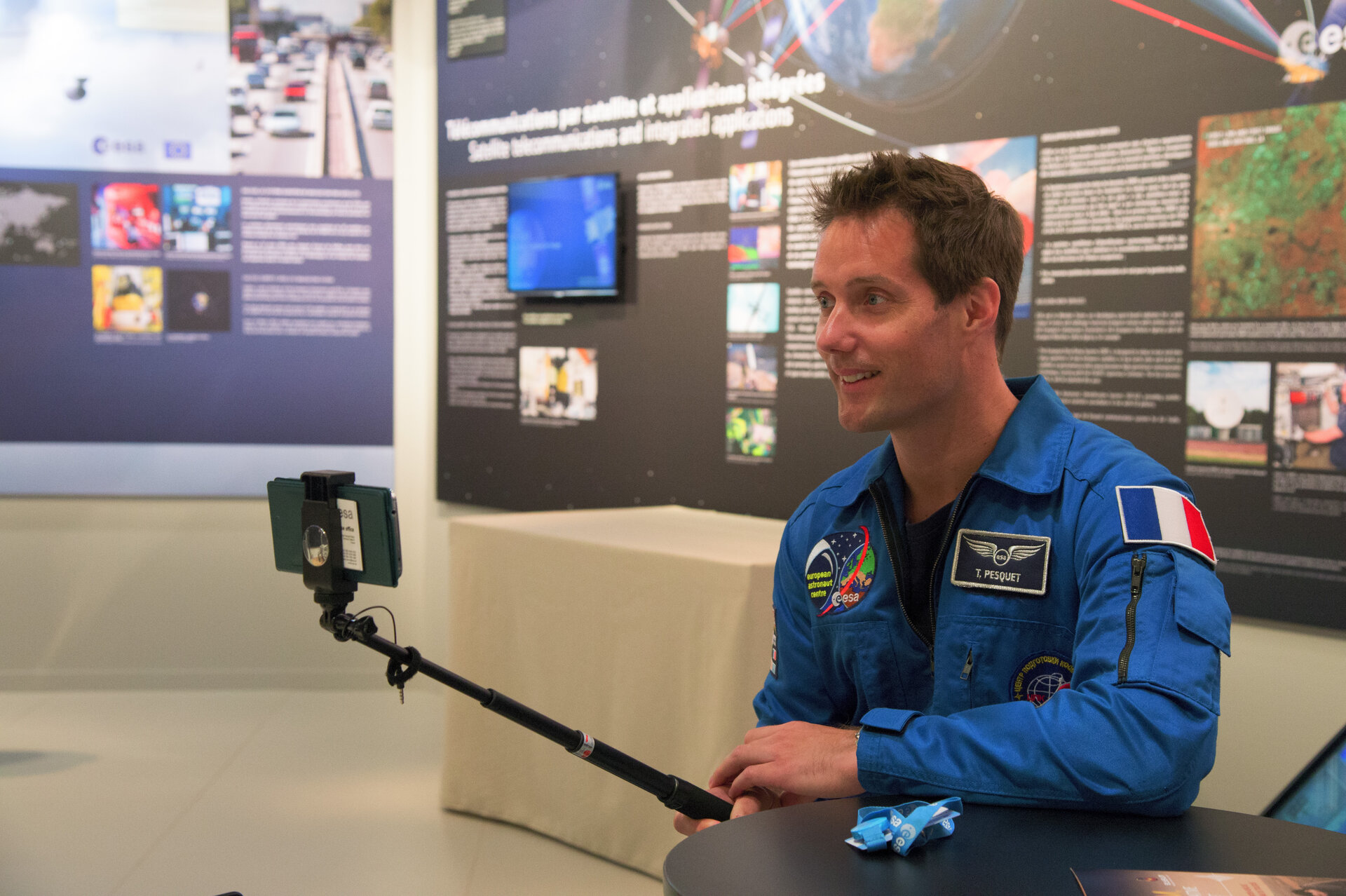 Thomas Pesquet at the ESA pavilion