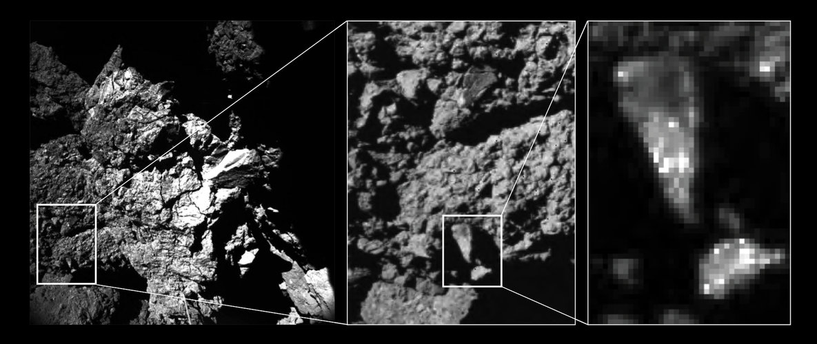 Brightness variations of comet surface