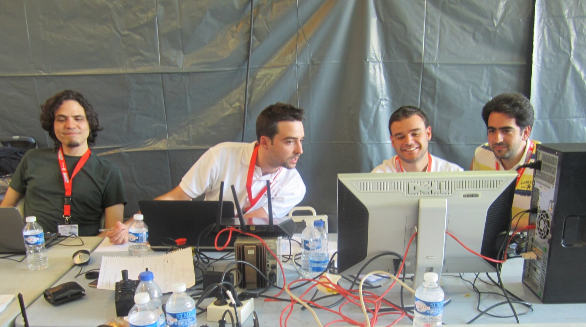 Team during robot tests