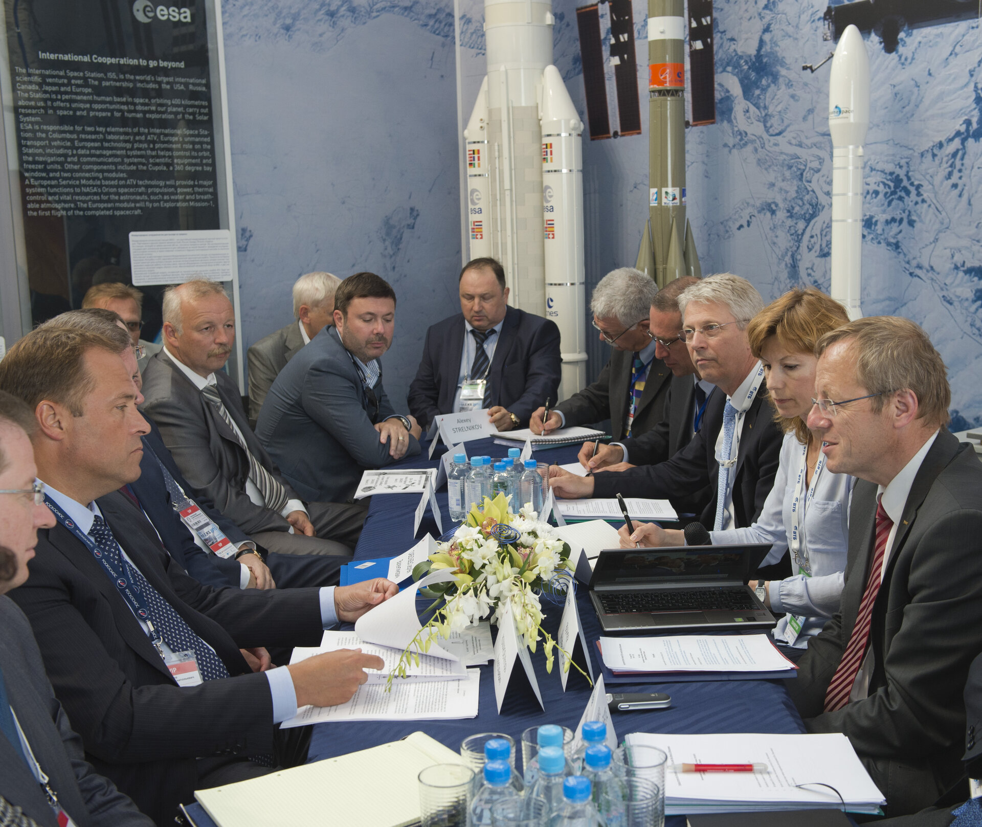 Meeting with Jan Wörner and Igor Komarov at MAKS 2015