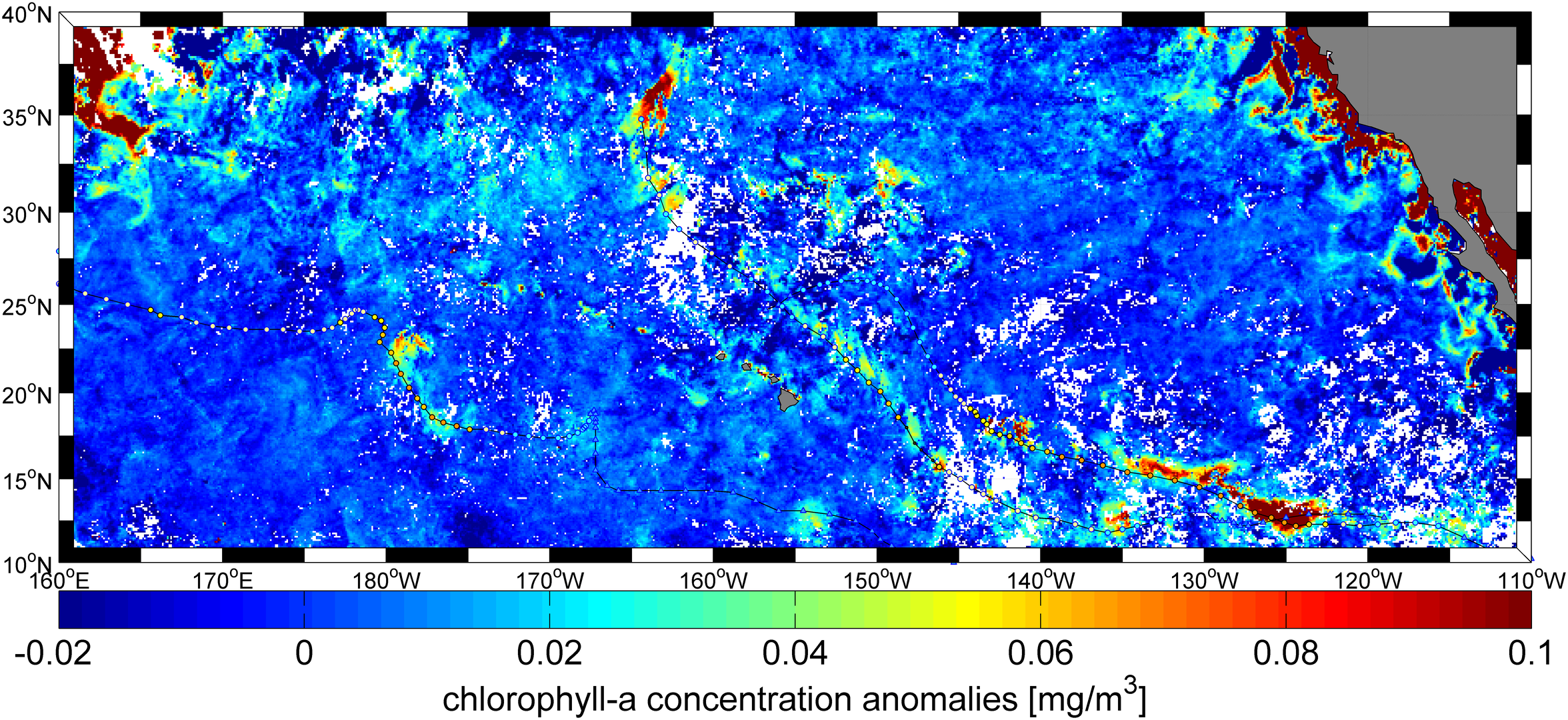 Changes in chlorophyll concentration