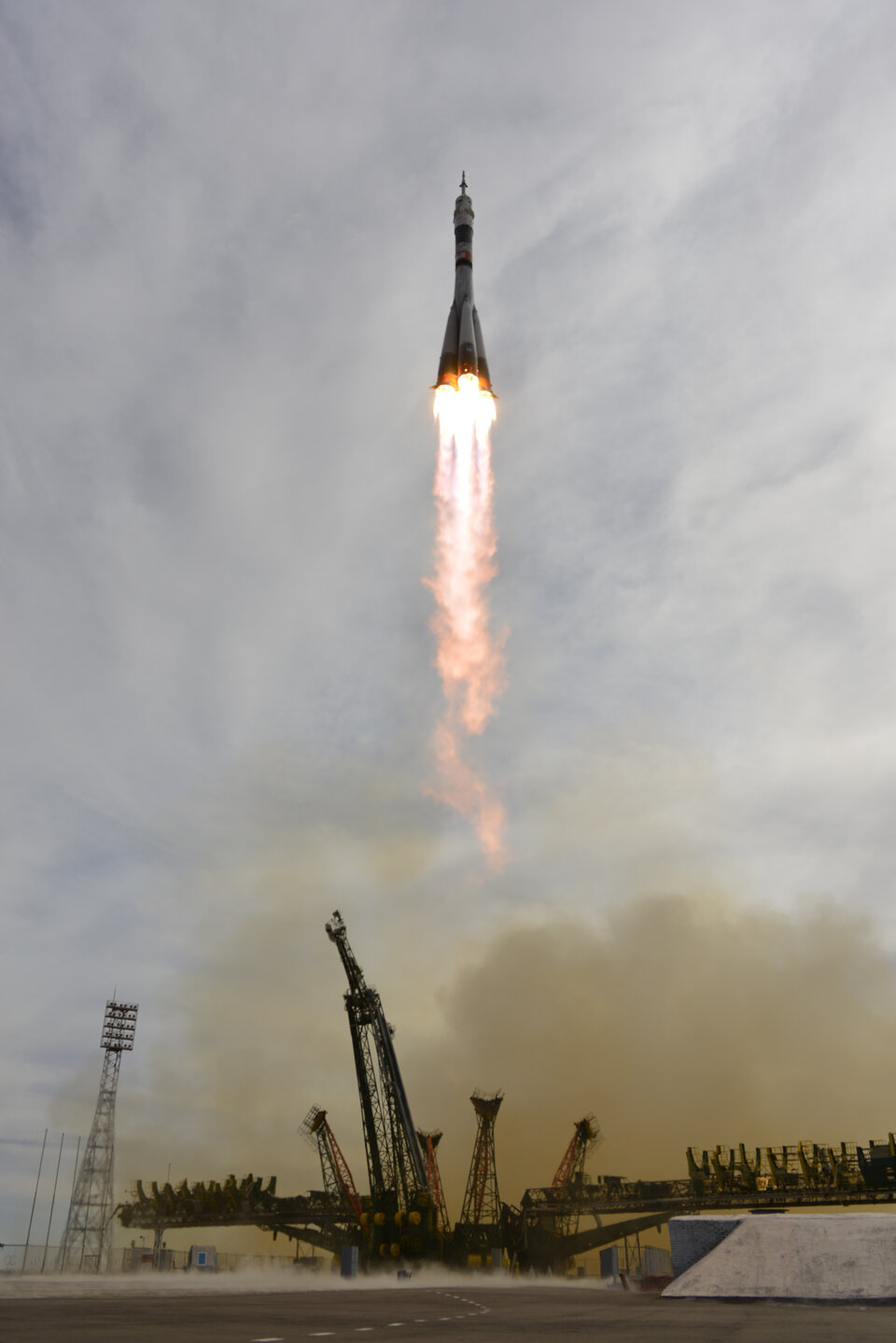 Il momento del lancio della Soyuz TMA-18M