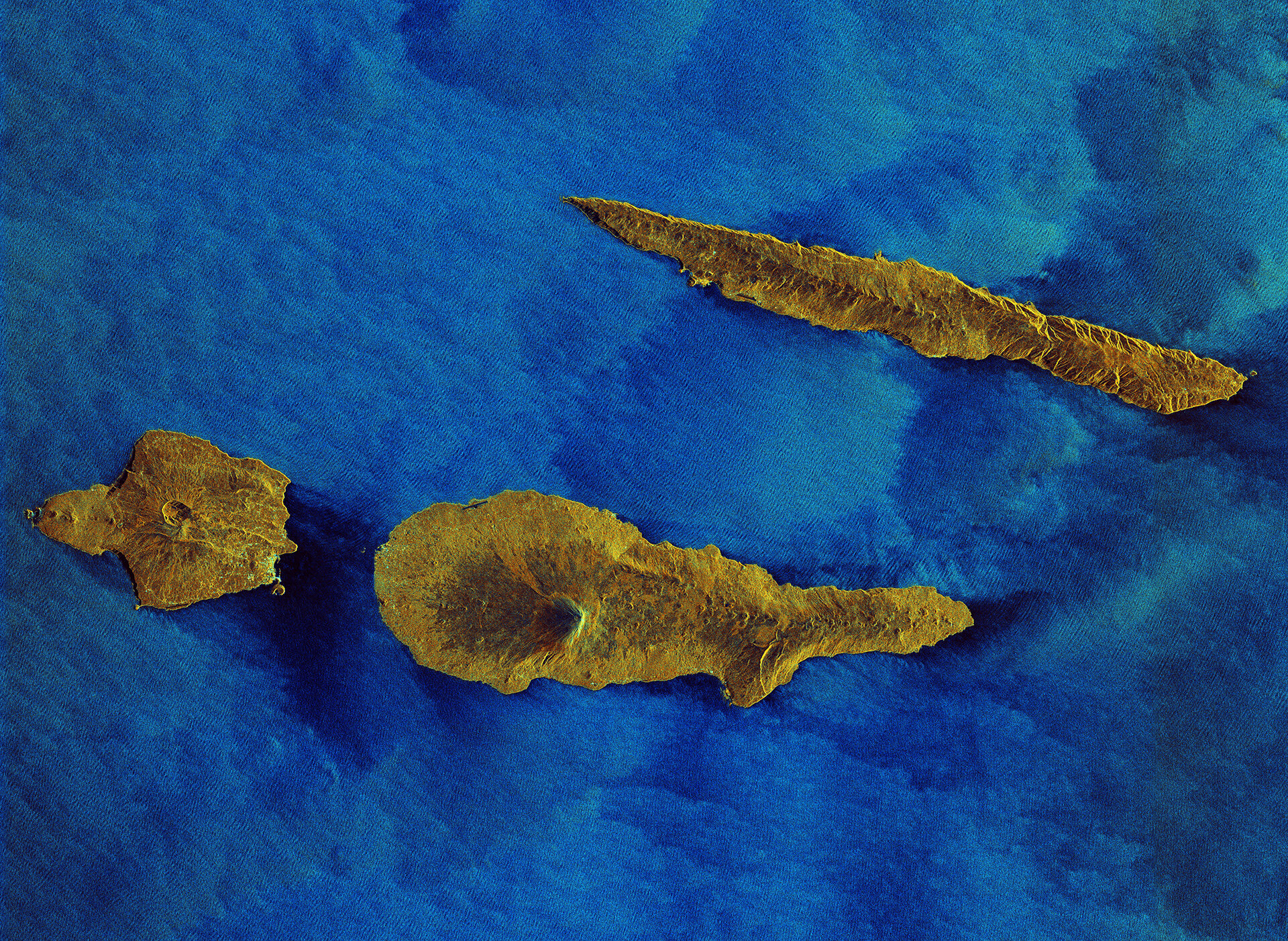 Le isole Azzorre in un'immagine dal satellite Sentinel-1A