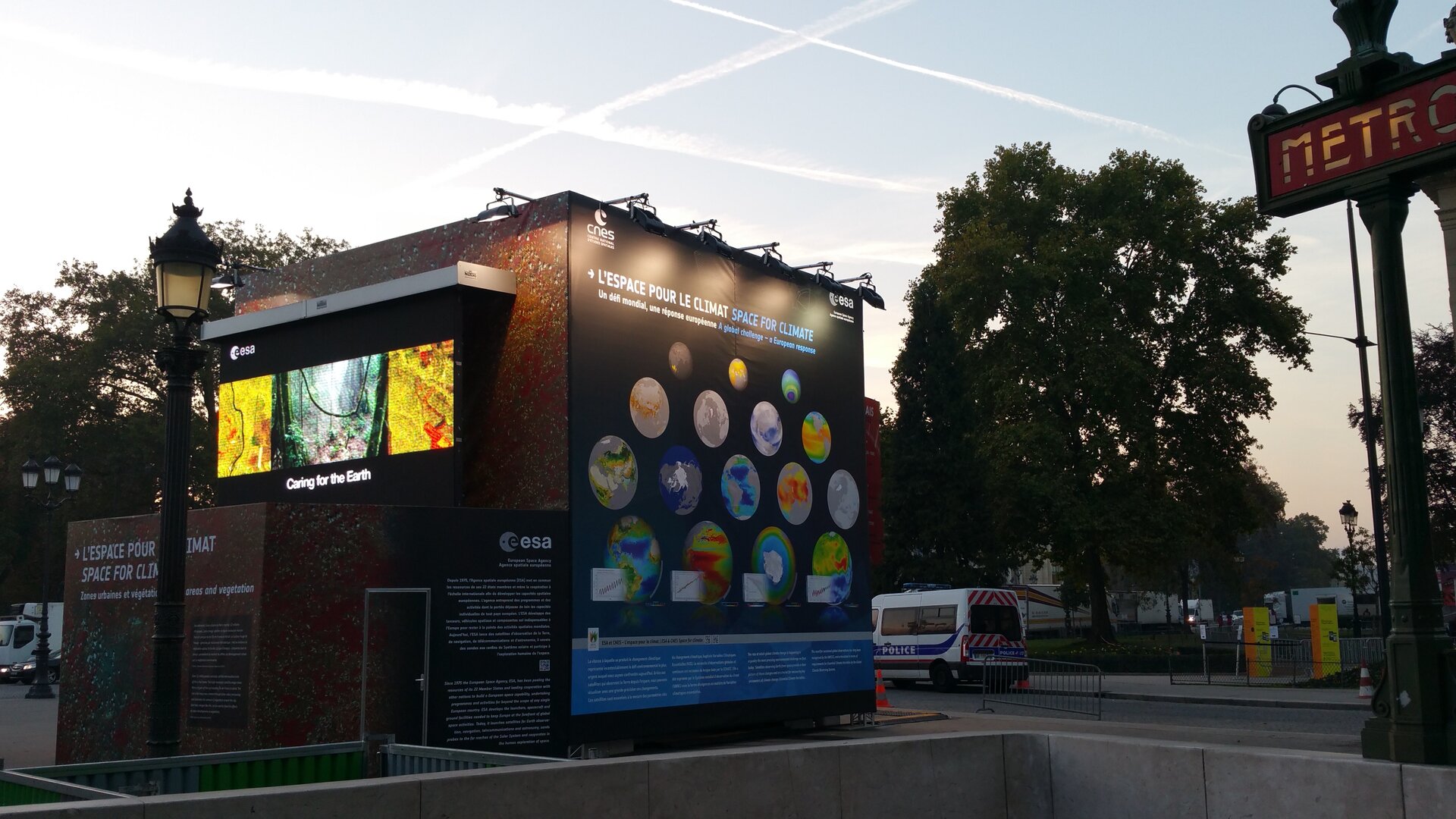 Exhibit on "Space for Climate" at the Champs-Elysées Avenue in Paris