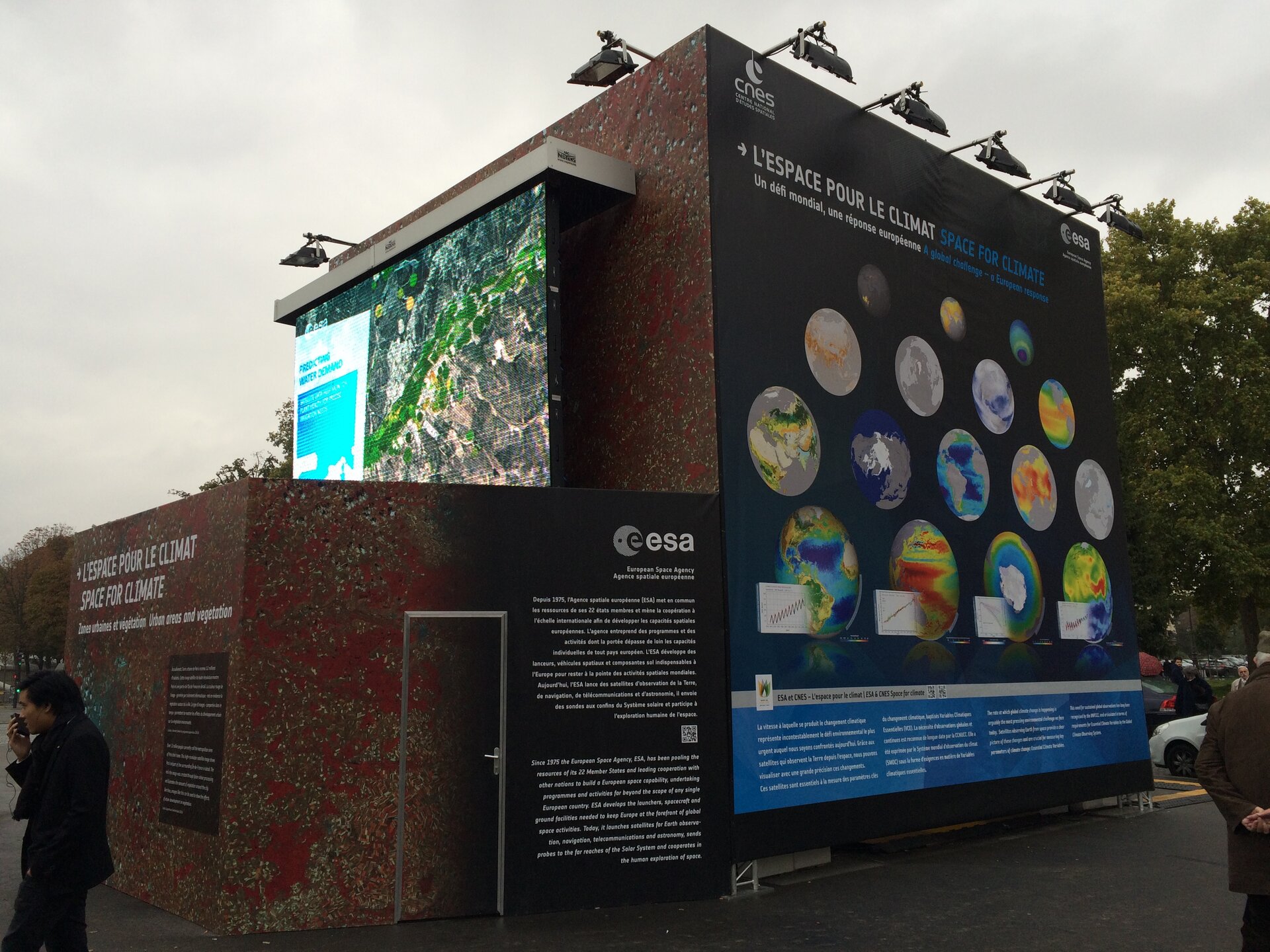Exhibit on "Space for Climate" at the Champs-Elysées Avenue in Paris
