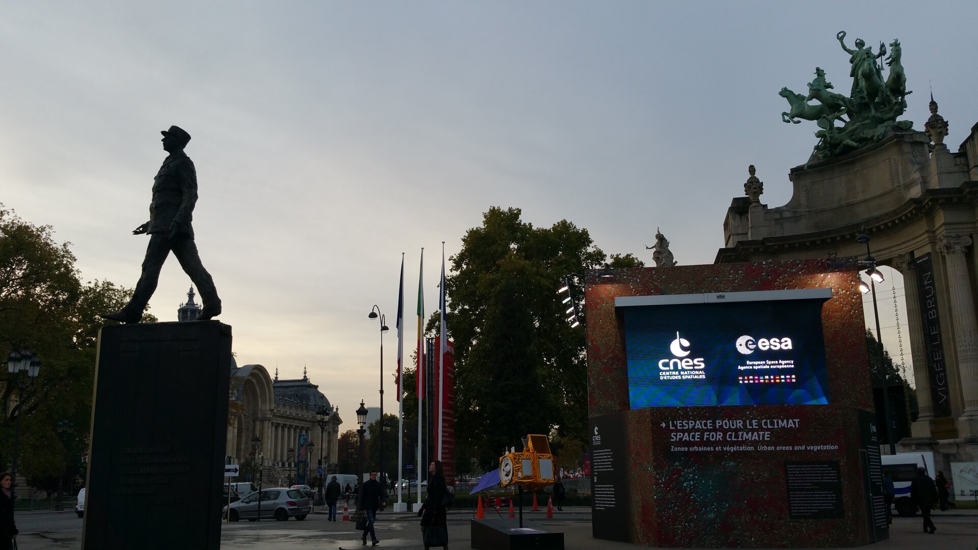 Exhibit on "Space for Climate" at the Champs-Elysées Avenue in Paris