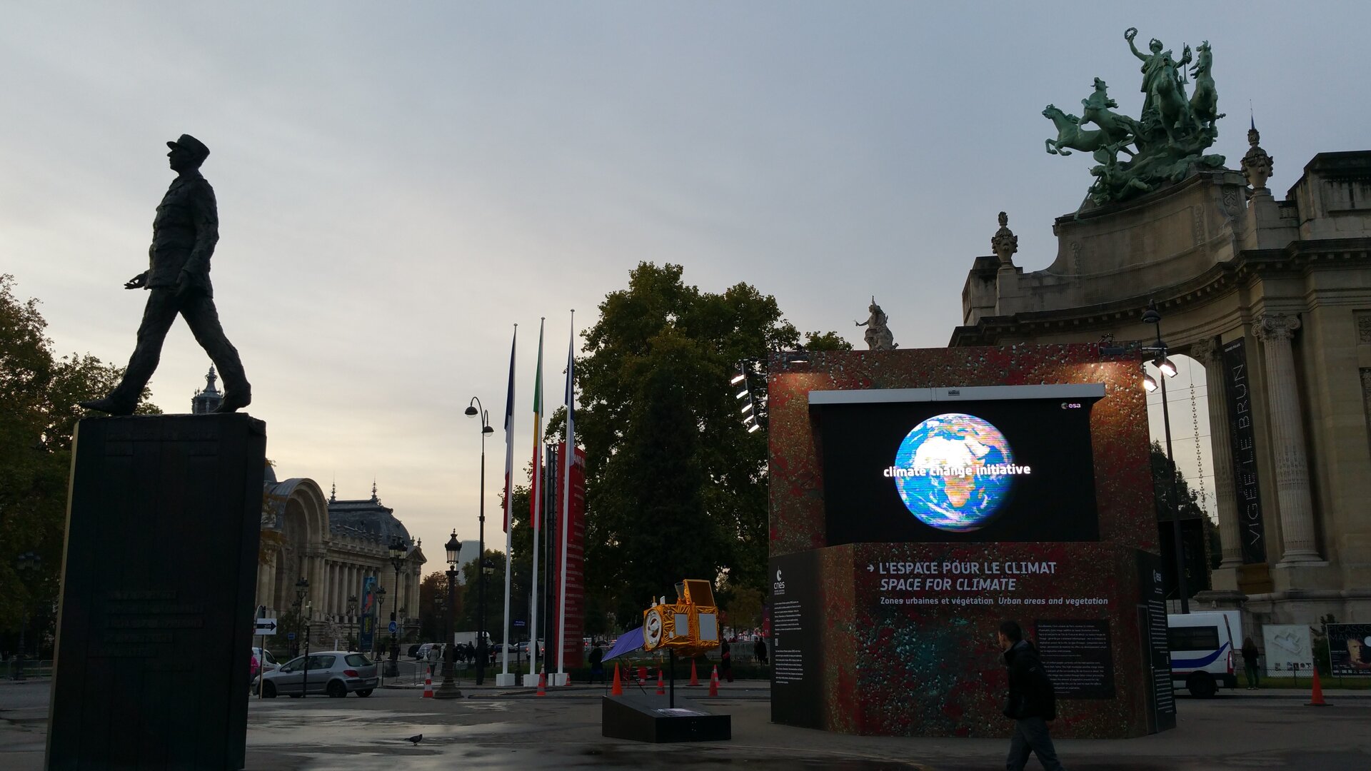 Exhibit on "Space for Climate" at the Champs-Elysées Avenue in Paris