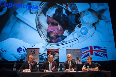 Tim Peake meets the press on his final visit to the UK before launch to the ISS