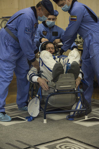 Tim Peake during his Sokol suit pressure testing