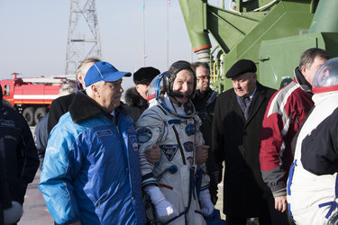 Tim Peake walking to the launch pad